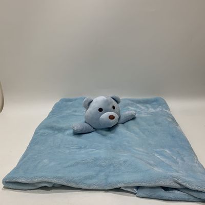 الدب الأزرق الطفل بطانية الأمن OEM الطفل لينة أفخم لعبة الرضع