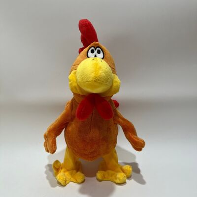 Yellow Long-Haired Chicken Plush Toy with Neck-Pull Clucking Singing & Dancing Funny Rooster Doll Interactive Stress Relief Toy