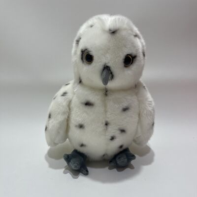 Snowy Owl Plush Toy White Spotted Owl Doll Realistic Bird Plushie Soothing Companion Gift for Kids
