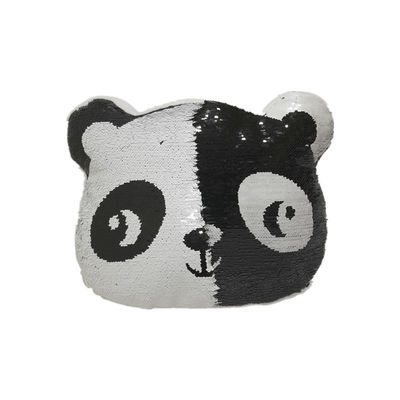 2D Flip Sequin Panda Plush Pillow وسادة ذاكرة إسفنجية 32 سم 16 بوصة