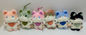 الحيوانات الملطخة الملطخة الحيوانات اللعبة، 6 ألوان الحيوانات الملطخة سلسلة مفاتيح كاوواي ديكورات المنزل هدايا عيد الميلاد للأطفال