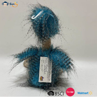 OEM مصنع بيع بالجملة مخصص أزرق الطاووس الشعر النعام اللعب اللحم الهدية الحيوانات المحشوة