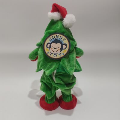 غناء ورقص شجرة عيد الميلاد مع الموسيقى والحركة