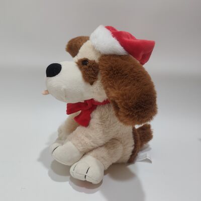 موسيقي غناء كلب عيد الميلاد بأذني متحركة