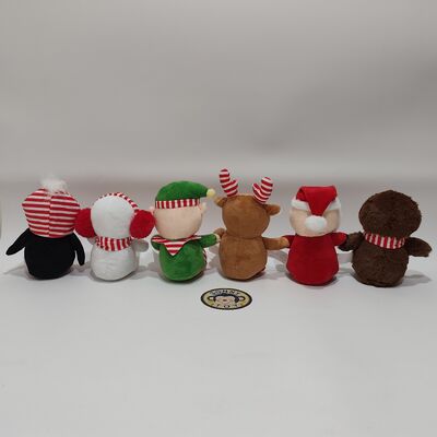 6 Assorted Christmas Plush Toys with Singing & Lighting Functions