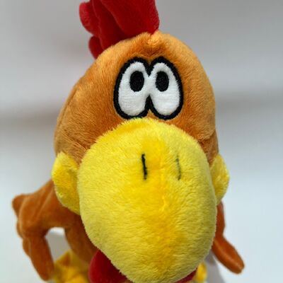 Yellow Long-Haired Chicken Plush Toy with Neck-Pull Clucking Singing & Dancing Funny Rooster Doll Interactive Stress Relief Toy