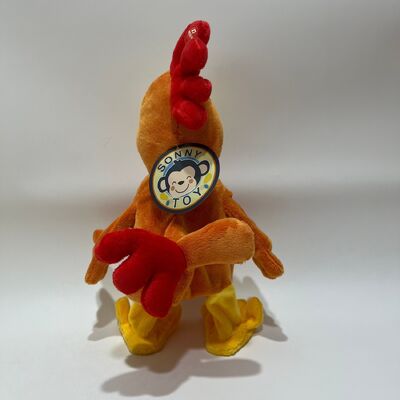 Yellow Long-Haired Chicken Plush Toy with Neck-Pull Clucking Singing & Dancing Funny Rooster Doll Interactive Stress Relief Toy