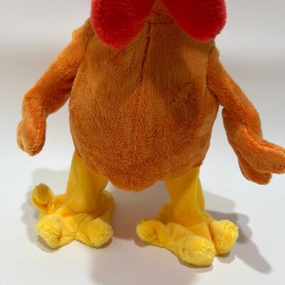 Yellow Long-Haired Chicken Plush Toy with Neck-Pull Clucking Singing & Dancing Funny Rooster Doll Interactive Stress Relief Toy