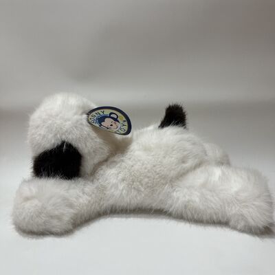 Lying White Puppy Plush Toy Long Fur Healing Dog Doll Soft Soothing Hugging Pillow