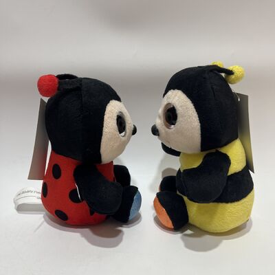 Sparkling Eyes Ladybug and Bee Plush Toy Red Yellow Options Cute Insect Doll Cognitive Toy for Kids