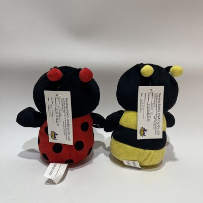 Sparkling Eyes Ladybug and Bee Plush Toy Red Yellow Options Cute Insect Doll Cognitive Toy for Kids
