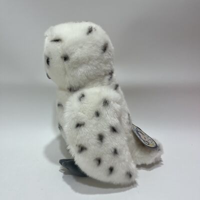 Snowy Owl Plush Toy White Spotted Owl Doll Realistic Bird Plushie Soothing Companion Gift for Kids