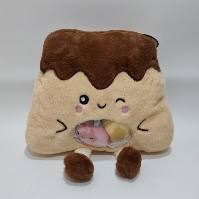 وسادة بودنغ فاكهة شفافة من بلاستيك بي في سي لطيفة مع فواكه صغيرة ملونة بالداخل